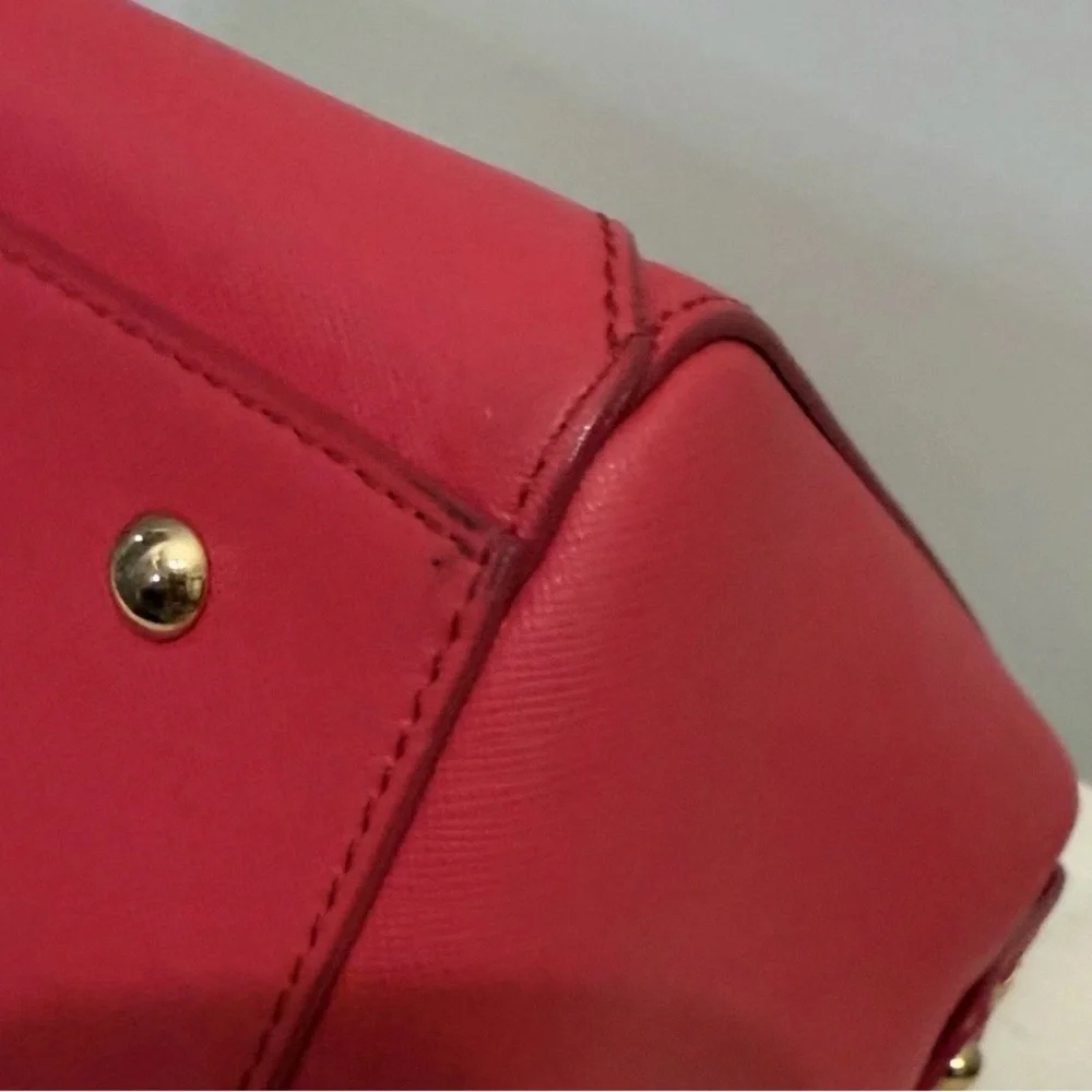 MCM Nuovo Satchel Crossbody Bag Fuchsia Pink Leather